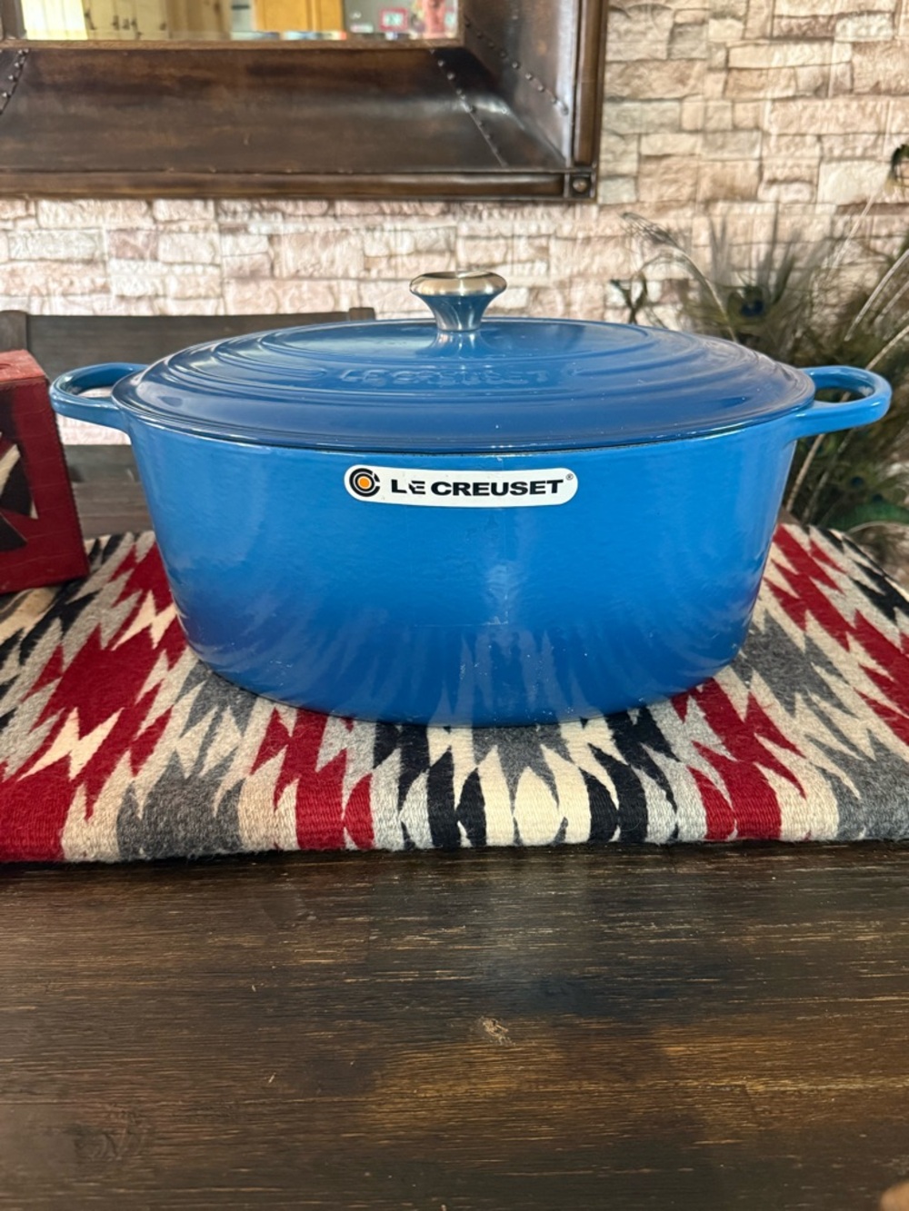 Le Creuset 15.5 QT Signature Oval Dutch Oven LID ONLY Marseilles Blue